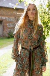 NIDODILEDA Eve Dress Knitted Lace Brown Veraman Καφέ Κεντητό Φόρεμα