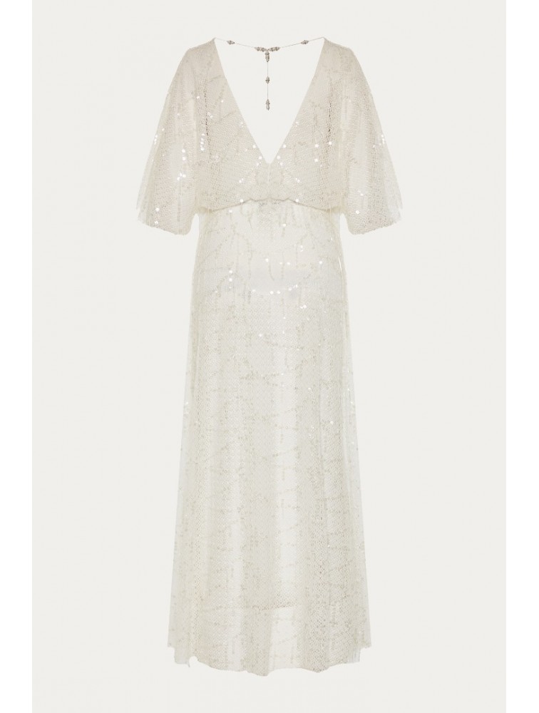 NIDODILEDA Ezra Slit Dress Off White Εκρού Φόρεμα