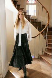 NIDODILEDA Felicity Skirt Embossed Vegan Leather Black Μαύρη Κεντητή Φούστα