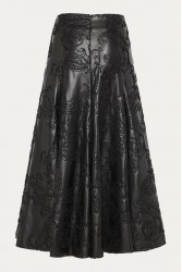 NIDODILEDA Felicity Skirt Embossed Vegan Leather Black Μαύρη Κεντητή Φούστα