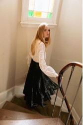 NIDODILEDA Felicity Skirt Embossed Vegan Leather Black Μαύρη Κεντητή Φούστα