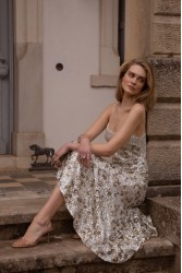 NIDODILEDA Field Dress Beaded Sequined Floral