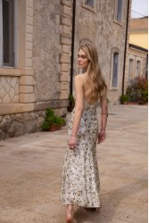 NIDODILEDA Field Dress Beaded Sequined Floral