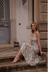 NIDODILEDA Field Dress Beaded Sequined Floral