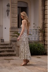 NIDODILEDA Field Dress Beaded Sequined Floral