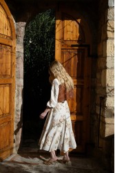 NIDODILEDA Flow Skirt Floral Beaded Slitted Φλοράλ Φούστα