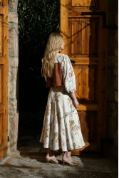 NIDODILEDA Flow Skirt Floral Beaded Slitted Φλοράλ Φούστα