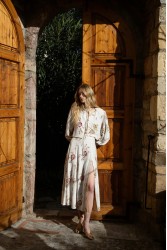 NIDODILEDA Flow Skirt Floral Beaded Slitted Φλοράλ Φούστα