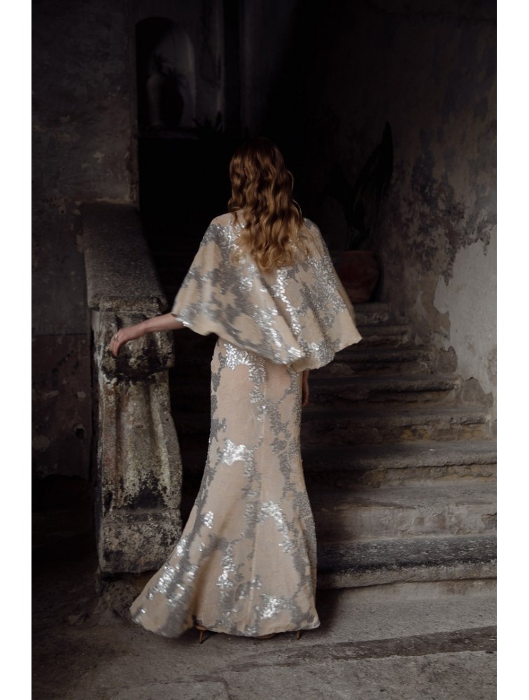 NIDODILEDA Galen Dress Silvery Nude Ασημί Μπεζ Φόρεμα