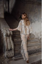 NIDODILEDA Galen Dress Silvery Nude Ασημί Μπεζ Φόρεμα