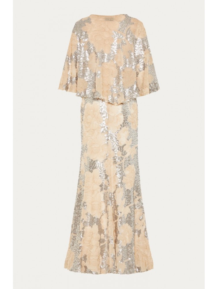 NIDODILEDA Galen Dress Silvery Nude Ασημί Μπεζ Φόρεμα