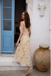 NIDODILEDA Glide Dress Embroidered Cut Out Overlay