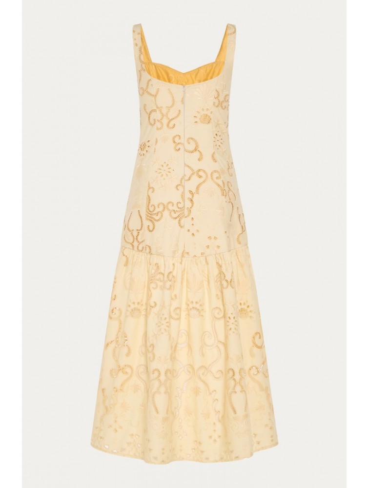 NIDODILEDA Glide Dress Embroidered Cut Out Overlay