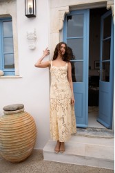 NIDODILEDA Glide Dress Embroidered Cut Out Overlay