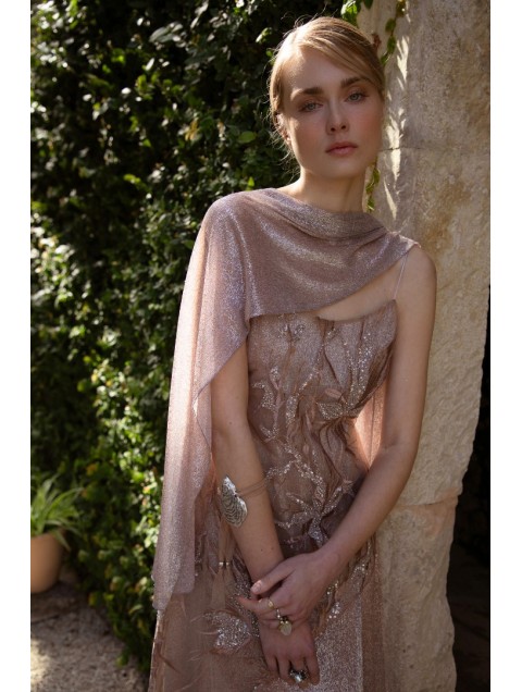 NIDODILEDA Ground Shawl Foil Printed Tulle
