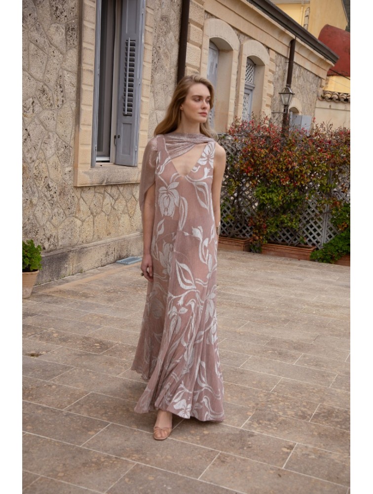 NIDODILEDA Ground Shawl Foil Printed Tulle