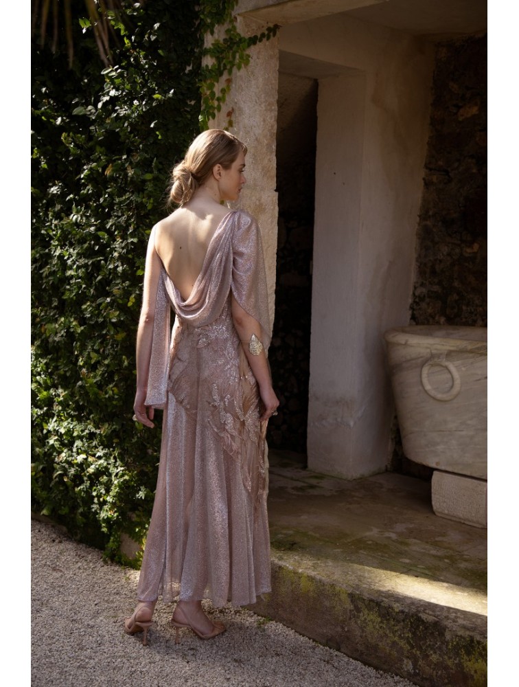 NIDODILEDA Ground Shawl Foil Printed Tulle