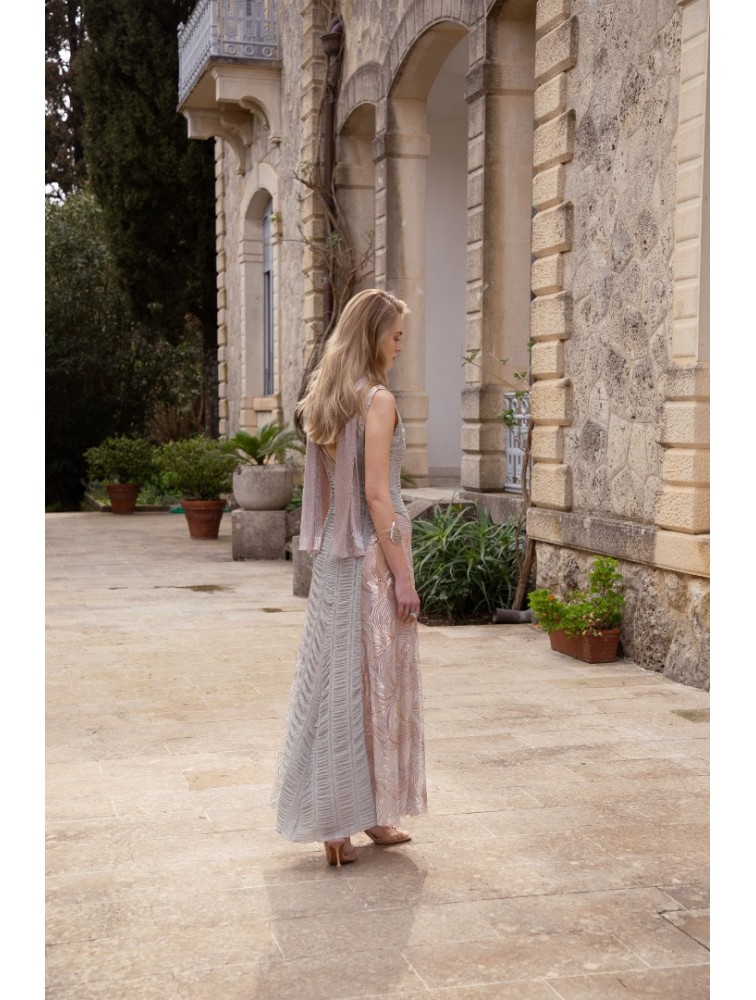 NIDODILEDA Ground Shawl Foil Printed Tulle