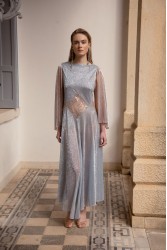 NIDODILEDA Ground Shawl Foil Printed Tulle