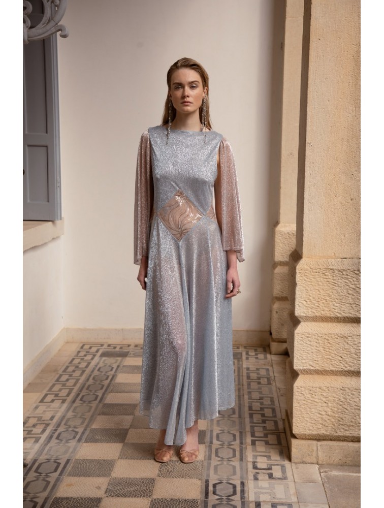 NIDODILEDA Ground Shawl Foil Printed Tulle