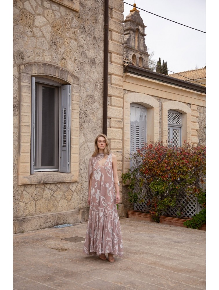 NIDODILEDA Ground Shawl Foil Printed Tulle