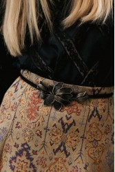 NIDODILEDA Heir Cord belt Floral Buckle Black Μαύρη Ζώνη με Μεταλλικό Διακοσμητικό Λουλούδι