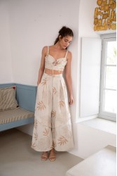 NIDODILEDA Homeward Pants Embroidered Overlay Μπεζ Παντελόνα