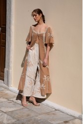 NIDODILEDA Homeward Pants Embroidered Overlay Μπεζ Παντελόνα