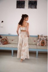 NIDODILEDA Homeward Pants Embroidered Overlay Μπεζ Παντελόνα