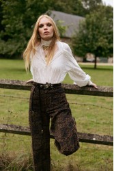 NIDODILEDA Inez Pants Denim Velvet Embossed Multi Βελούδινο Ντένιμ Παντελόνι