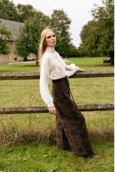 NIDODILEDA Inez Pants Denim Velvet Embossed Multi Βελούδινο Ντένιμ Παντελόνι