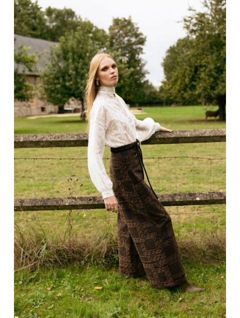 NIDODILEDA Inez Pants Denim Velvet Embossed Multi Βελούδινο Ντένιμ Παντελόνι