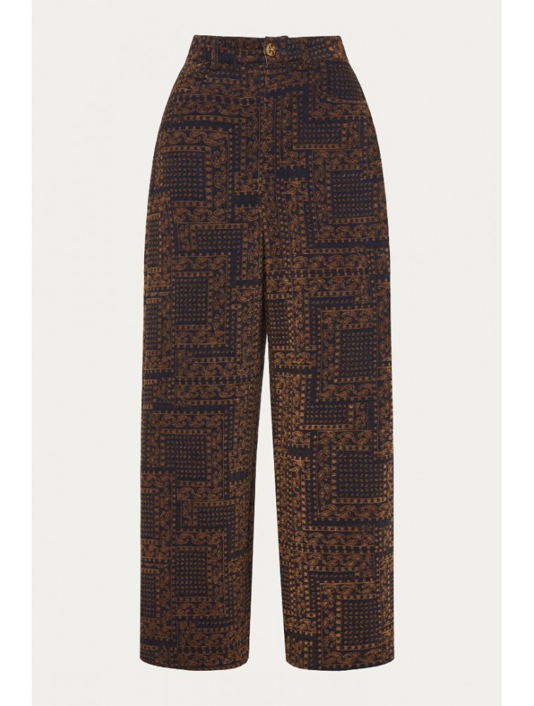 NIDODILEDA Inez Pants Denim Velvet Embossed Multi Βελούδινο Ντένιμ Παντελόνι