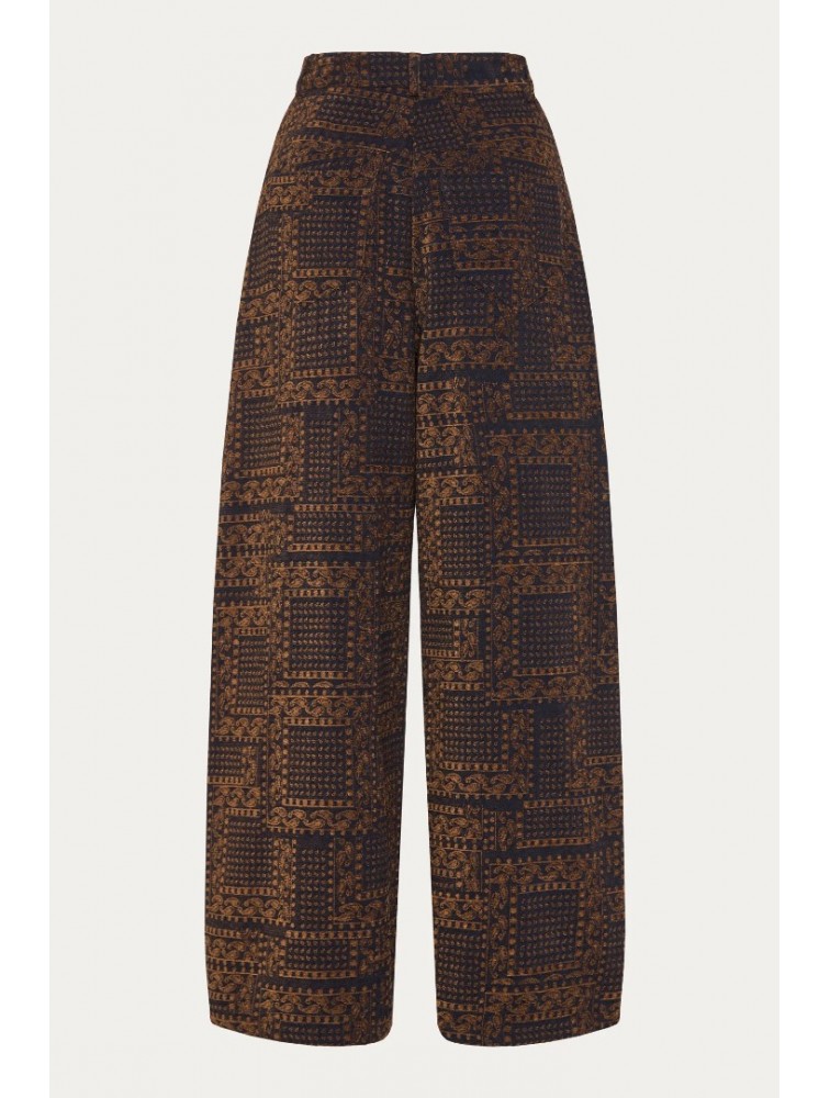 NIDODILEDA Inez Pants Denim Velvet Embossed Multi Βελούδινο Ντένιμ Παντελόνι