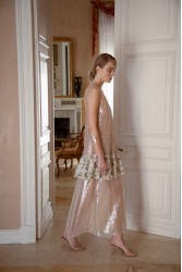 NIDODILEDA Inframe Top Dress Bead Embroidered Sequined Hem Παγετένιο Φόρεμα