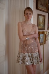 NIDODILEDA Inframe Top Dress Bead Embroidered Sequined Hem Παγετένιο Φόρεμα