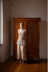 NIDODILEDA Inframe Top Dress Bead Embroidered Sequined Hem Παγετένιο Φόρεμα