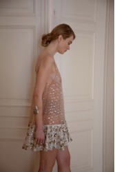 NIDODILEDA Inframe Top Dress Bead Embroidered Sequined Hem Παγετένιο Φόρεμα
