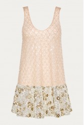 NIDODILEDA Inframe Top Dress Bead Embroidered Sequined Hem Παγετένιο Φόρεμα