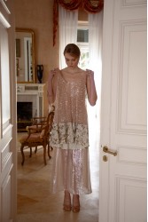 NIDODILEDA Inframe Top Dress Bead Embroidered Sequined Hem Παγετένιο Φόρεμα