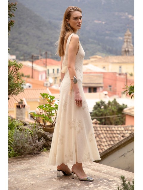 NIDODILEDA Interim Dress Beaded Sequined Net