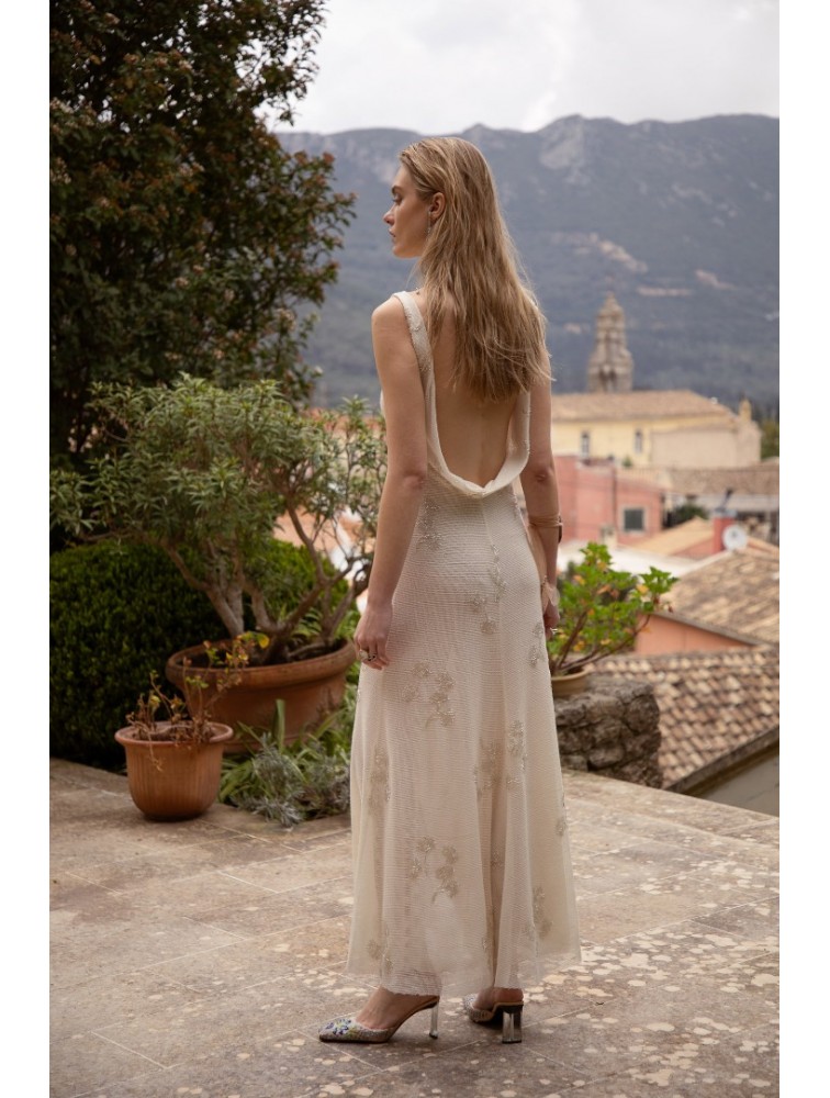NIDODILEDA Interim Dress Beaded Sequined Net