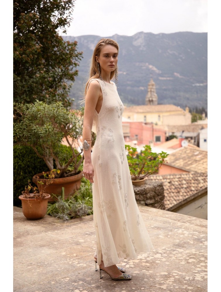 NIDODILEDA Interim Dress Beaded Sequined Net