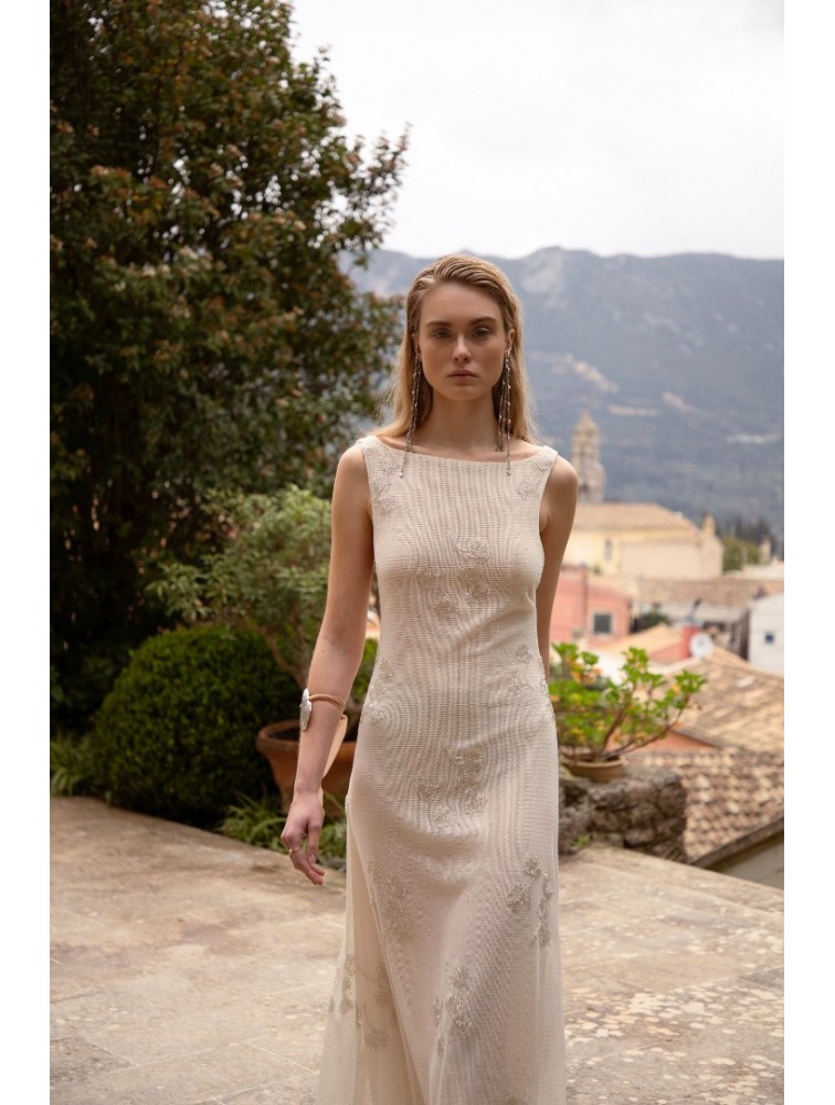 NIDODILEDA Interim Dress Beaded Sequined Net
