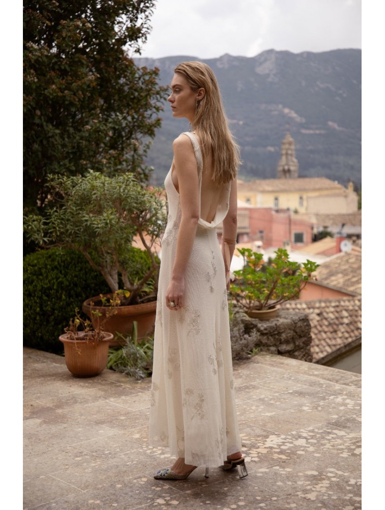 NIDODILEDA Interim Dress Beaded Sequined Net