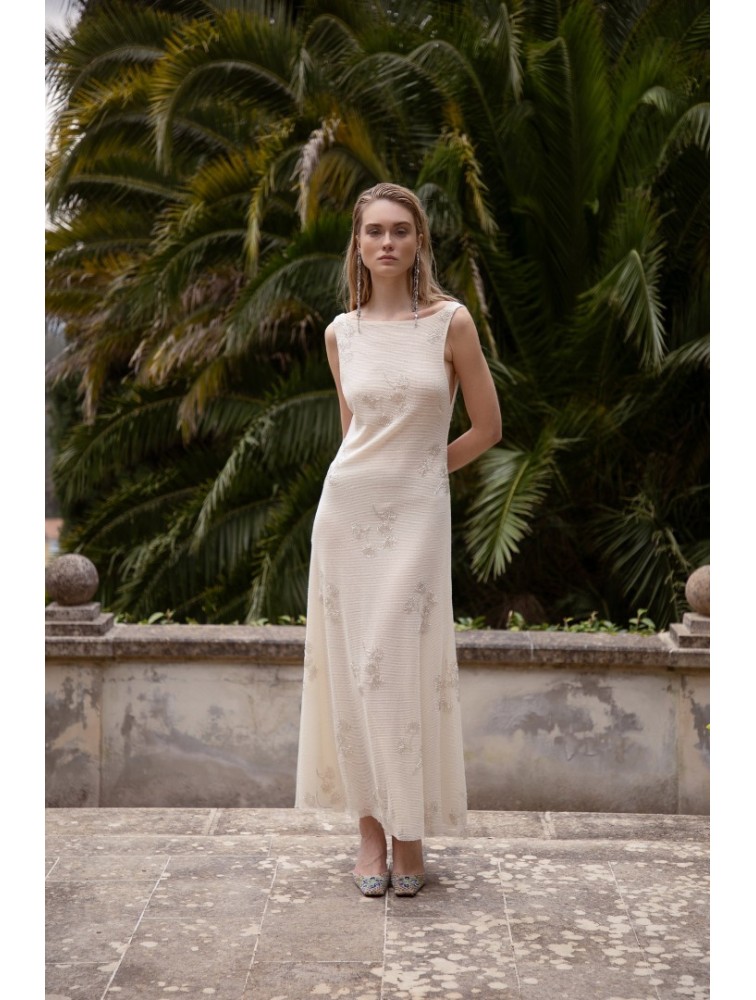 NIDODILEDA Interim Dress Beaded Sequined Net