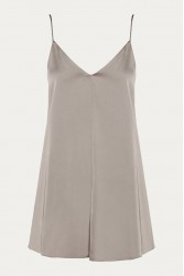 NIDODILEDA Iter Playsuit Satin Lingerie Puro Γκρεζ Σατέν Ολόσωμο Σορτς