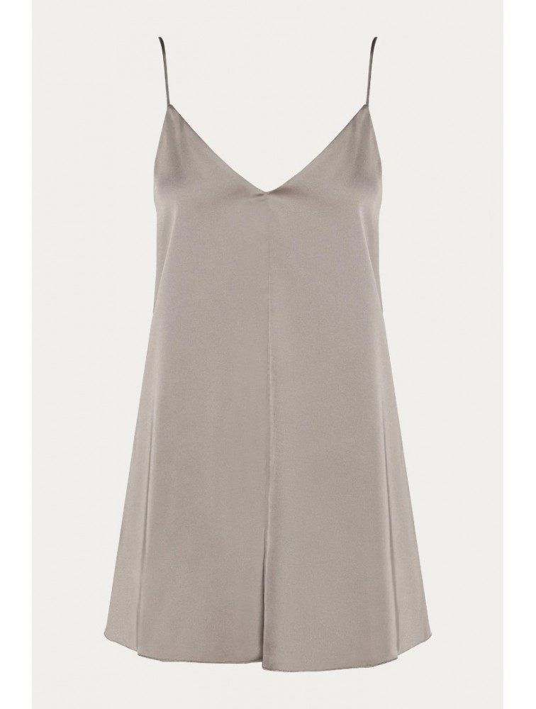 NIDODILEDA Iter Playsuit Satin Lingerie Puro Γκρεζ Σατέν Ολόσωμο Σορτς