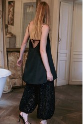 NIDODILEDA Itiel Dress Satin Sequined Lace Embellished Μαύρο Μίνι Φόρεμα με Παγέτα