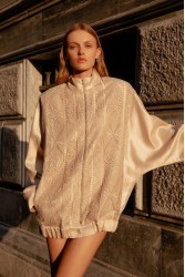 NIDODILEDA Jareth Jacket Dress Crochet Embellished Εκρού Σακάκι Φόρεμα με Κροσέ Διακόσμηση